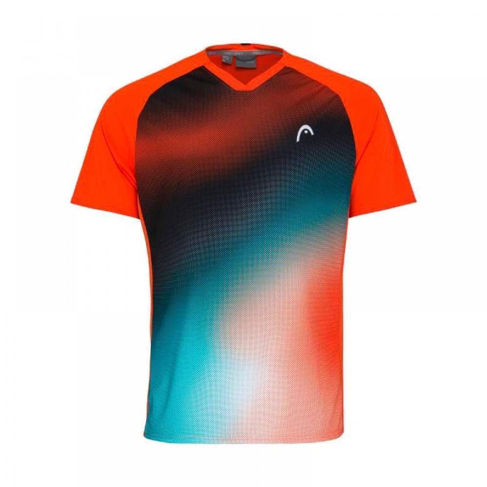 Camiseta Head TopSpin Mandarina Print Vision - Barata Oferta Outlet